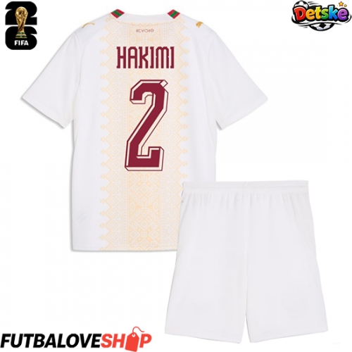 Dres Maroko Achraf Hakimi #2 Preč pre deti MS 2026 Krátky Rukáv (+ trenírky)